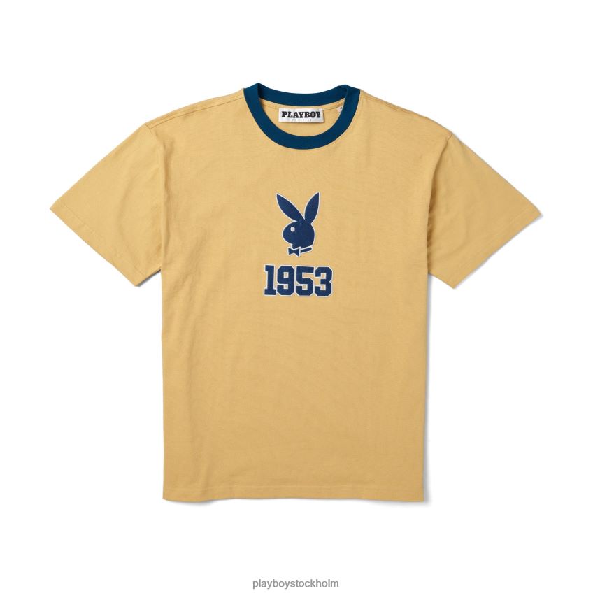 1953 kortärmad t-shirt Playboy män 62L66F292 senap Kläder