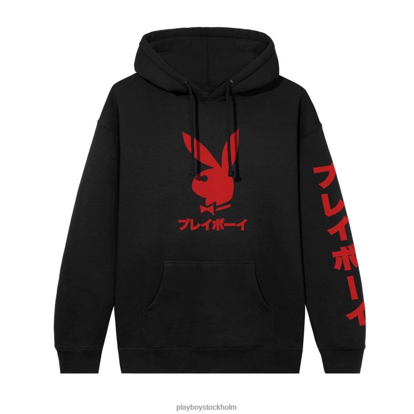 Japansk hoodie med kaninhuvud Playboy män 62L66F394 svart röd Kläder