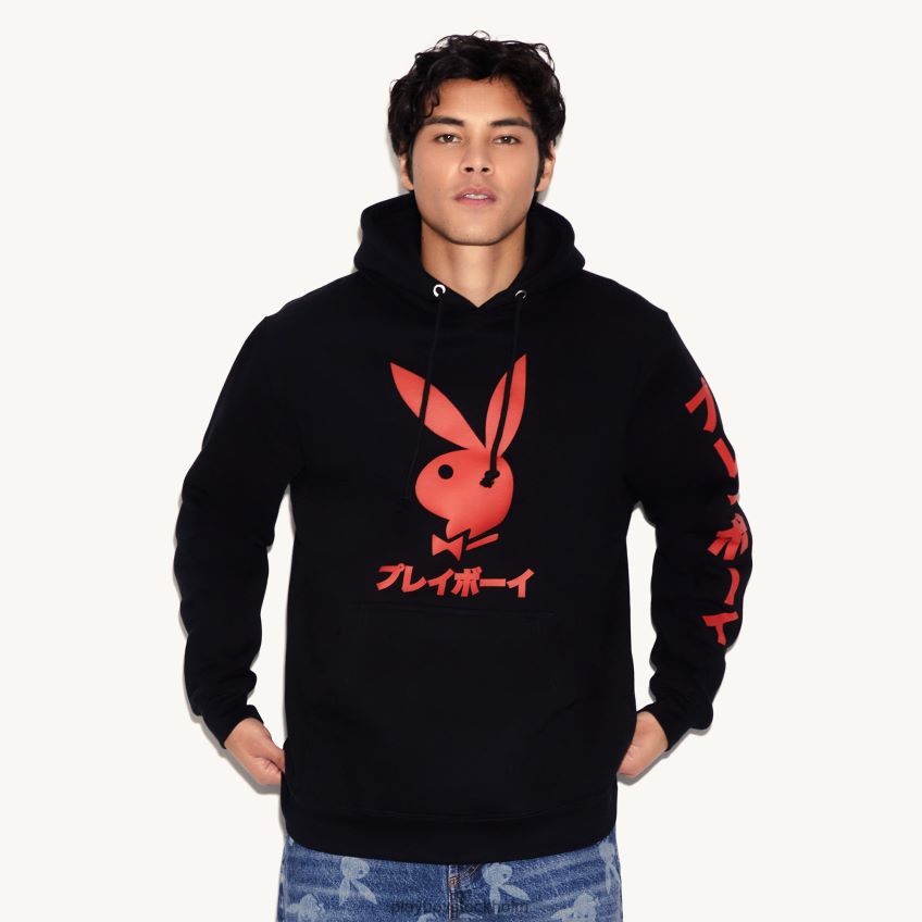 Japansk hoodie med kaninhuvud Playboy män 62L66F394 svart röd Kläder