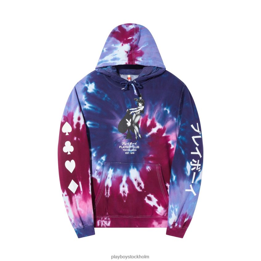 ace of spades tie dye hoodie Playboy män 62L66F483 lila passion Kläder