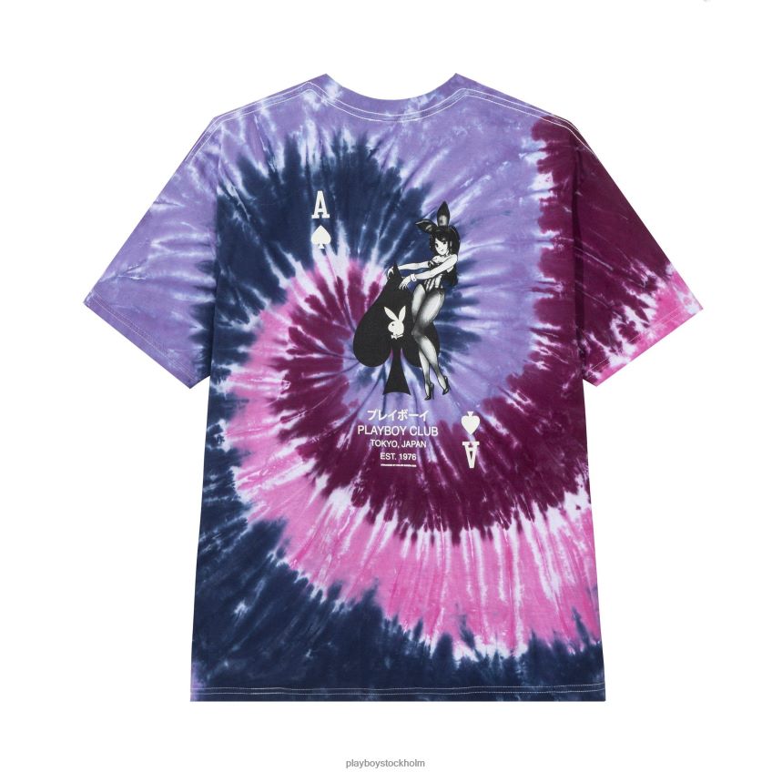 ace of spades tie-dye t-shirt Playboy män 62L66F252 lila Kläder