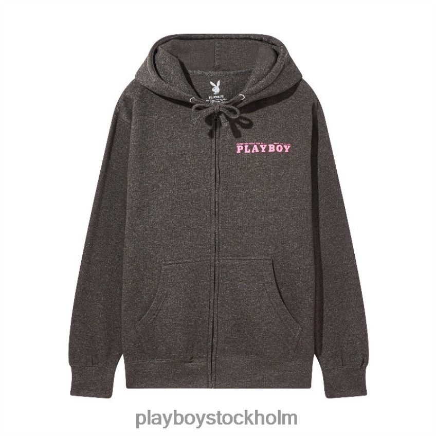 augusti 1965 lock hoodie med dragkedja kol Playboy män 62L66F439 original Kläder