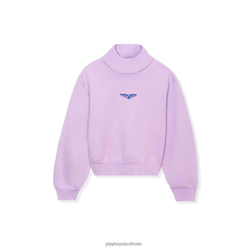 aviation wings höghalsad cropped sweatshirt Playboy kvinnor 62L66F1161 lila Kläder