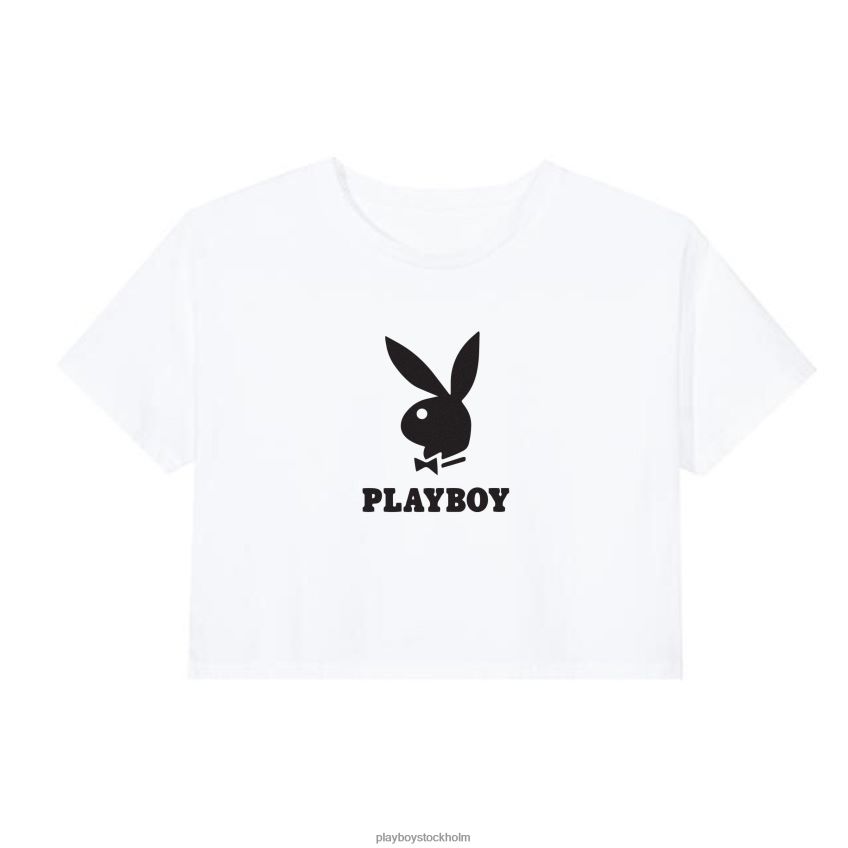 beskuren t-shirt med logotyp Playboy kvinnor 62L66F922 svart Kläder