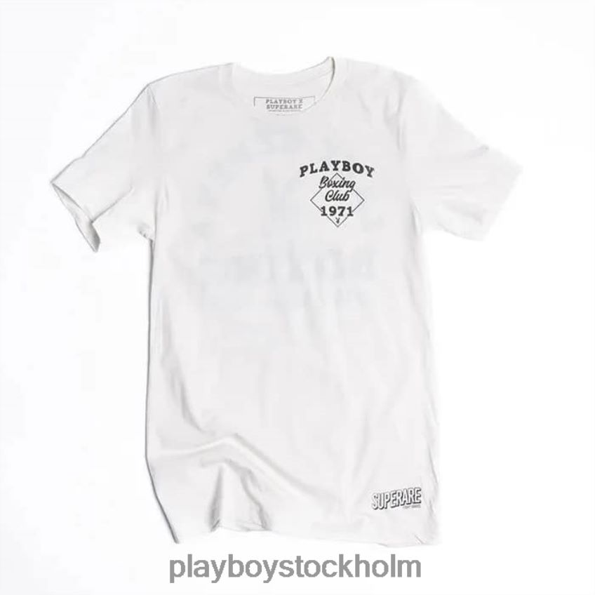 boxnings t-shirt Playboy män 62L66F3 vit Kläder