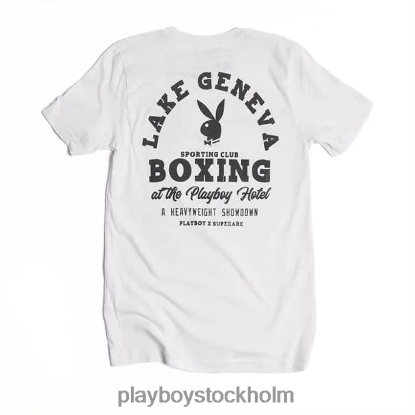 boxnings t-shirt Playboy män 62L66F3 vit Kläder