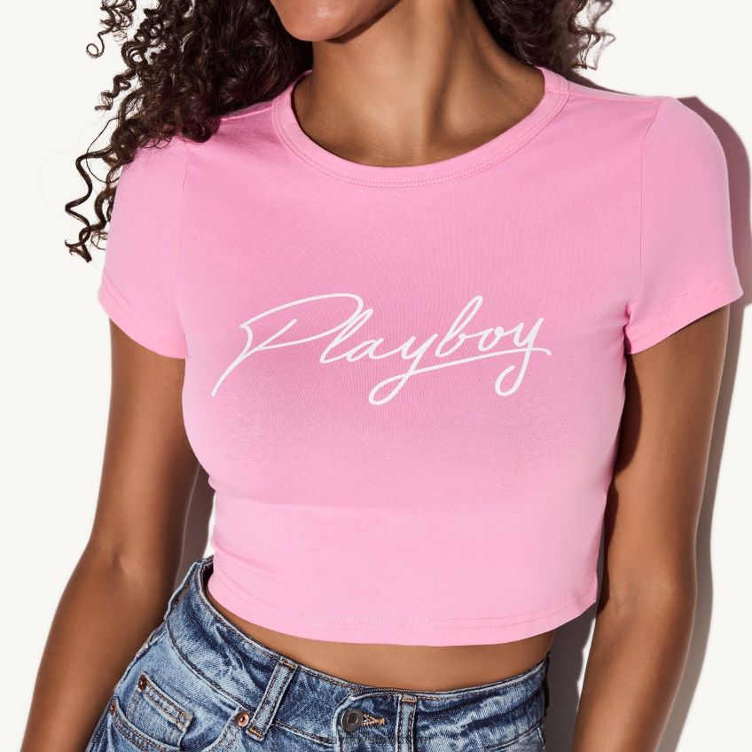 bubblegum baby tee Playboy kvinnor 62L66F1059 rosa Kläder