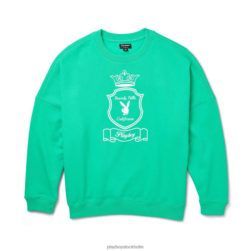 bunny hills crewneck Playboy kvinnor 62L66F1156 järnek grön Kläder