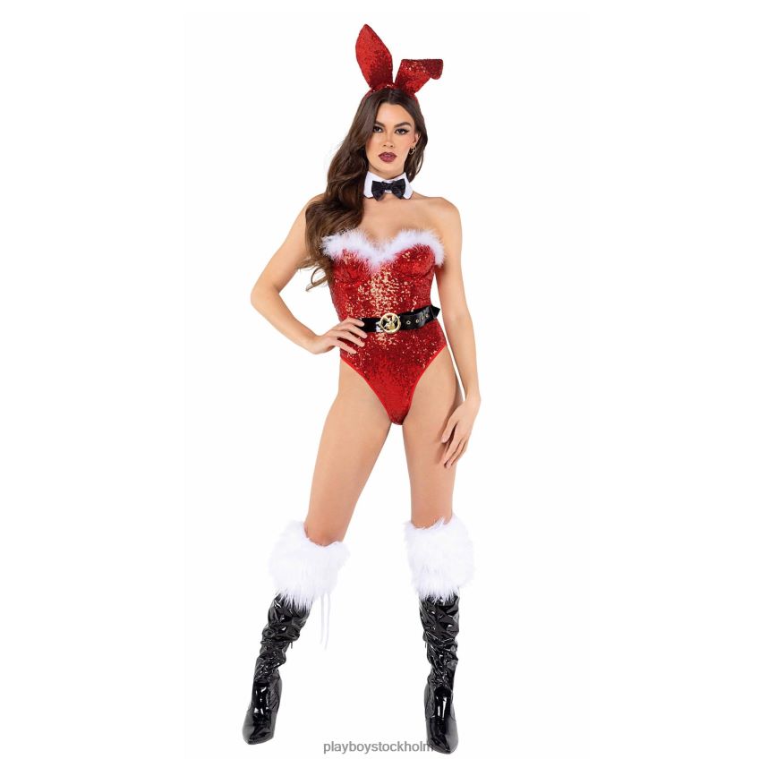 bunny holiday - 6st set Playboy kvinnor 62L66F1359 röd vit Kläder