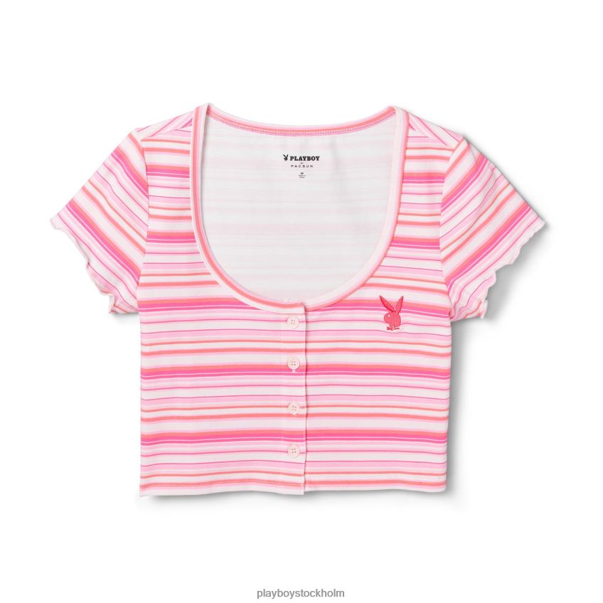 crush stripe scoop tee Playboy kvinnor 62L66F992 ljusrosa Kläder