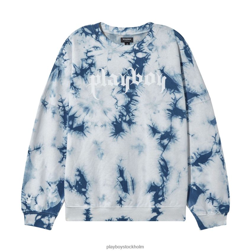 crystal tie-dye crewneck Playboy kvinnor 62L66F1150 kristallblå slipsfärg Kläder