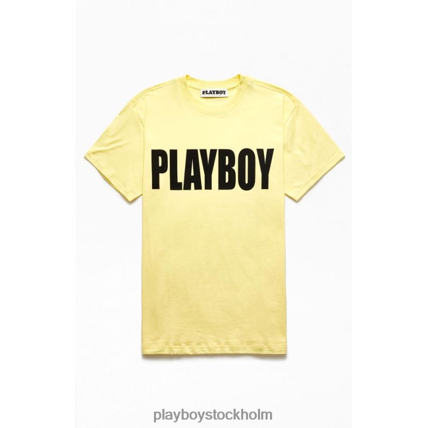 effekt t-shirt Playboy män 62L66F301 gul Kläder