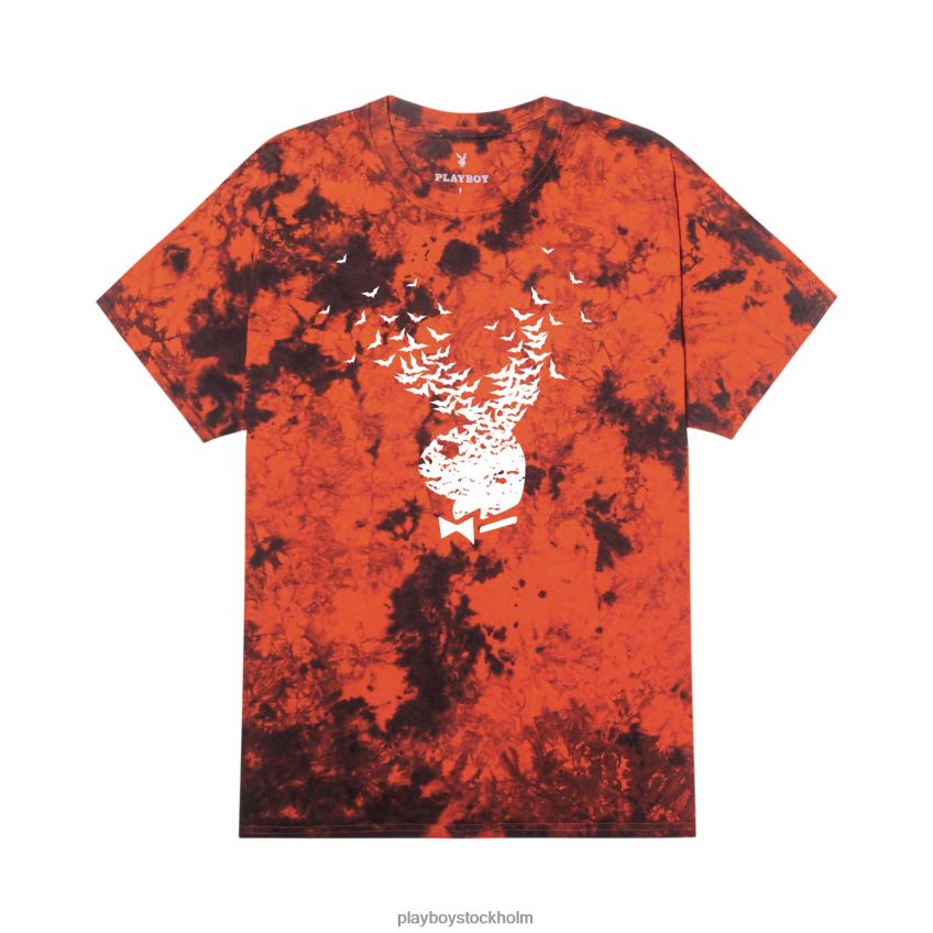 exploderande fladdermus tie-dye t-shirt Playboy män 62L66F257 orange svart slipsfärg Kläder