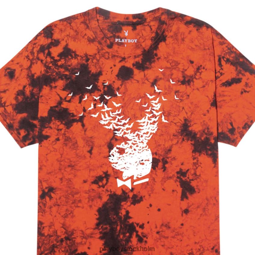 exploderande fladdermus tie-dye t-shirt Playboy män 62L66F257 orange svart slipsfärg Kläder