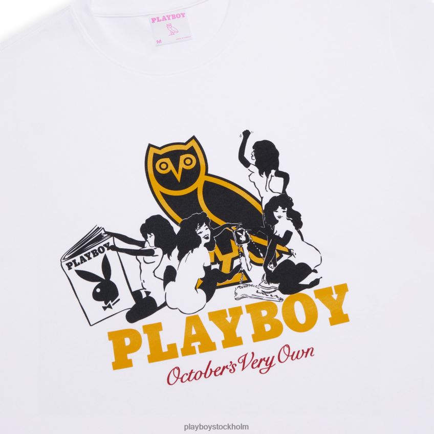 femlin t-shirt Playboy x OVO män 62L66F316 vit Kläder