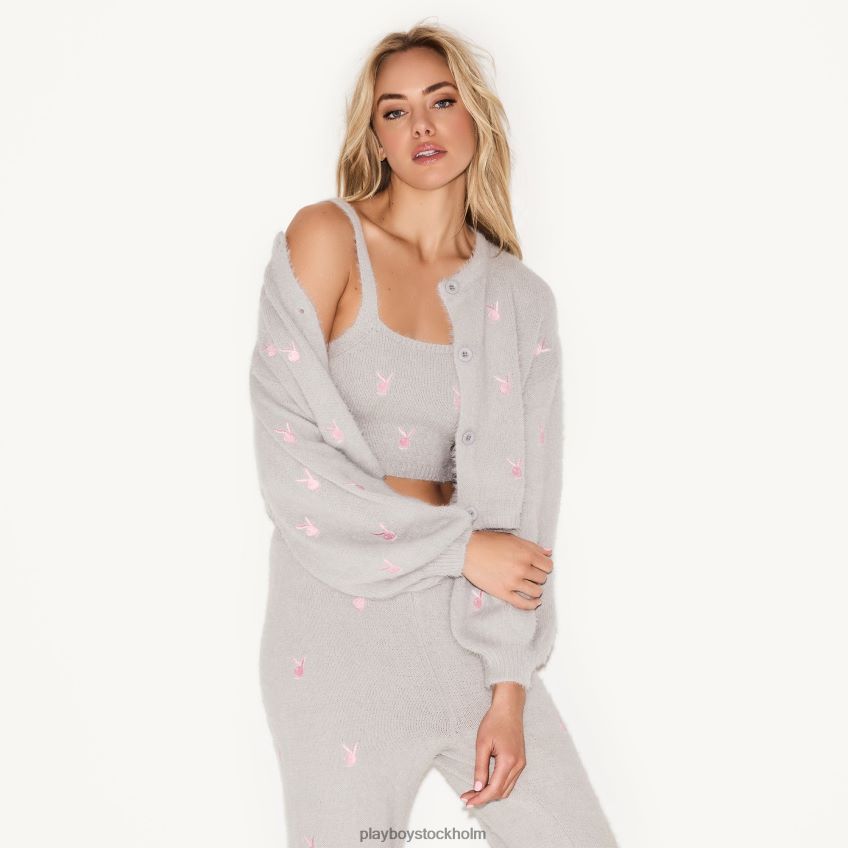 fluffig stickad crop top Playboy kvinnor 62L66F950 rosa Kläder