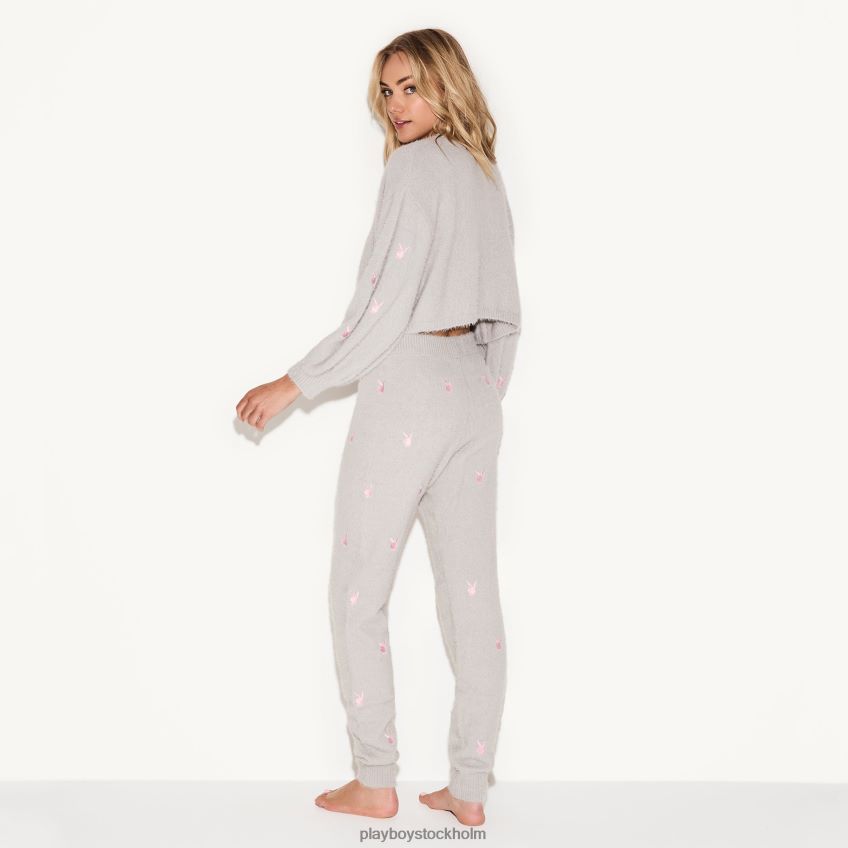 fluffig stickad legging Playboy kvinnor 62L66F1251 grå Kläder