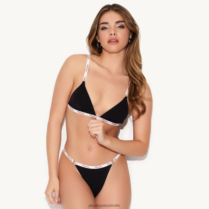 grunderna triangel bralette Playboy kvinnor 62L66F1498 svart Kläder