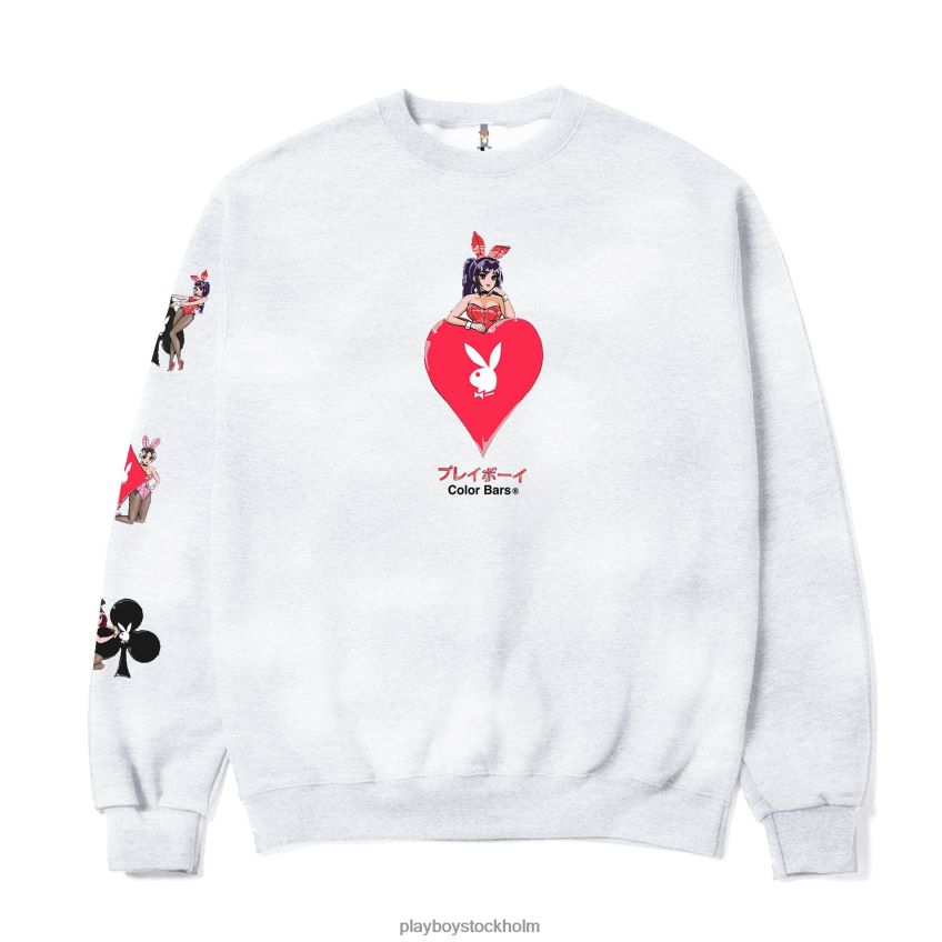 hjärter ess 30 crewneck Playboy män 62L66F354 askgrå Kläder