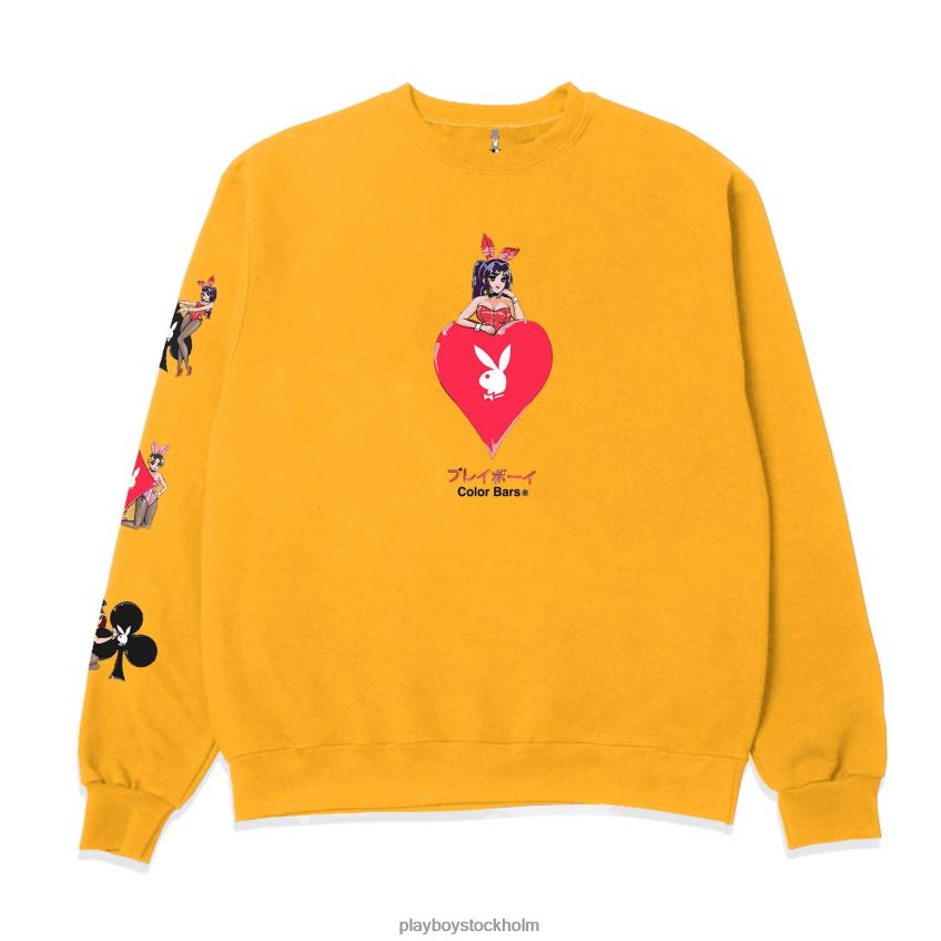 hjärter ess 30 crewneck Playboy män 62L66F355 guld Kläder