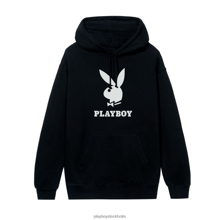 hoodie med logotyp Playboy män 62L66F396 svart Kläder