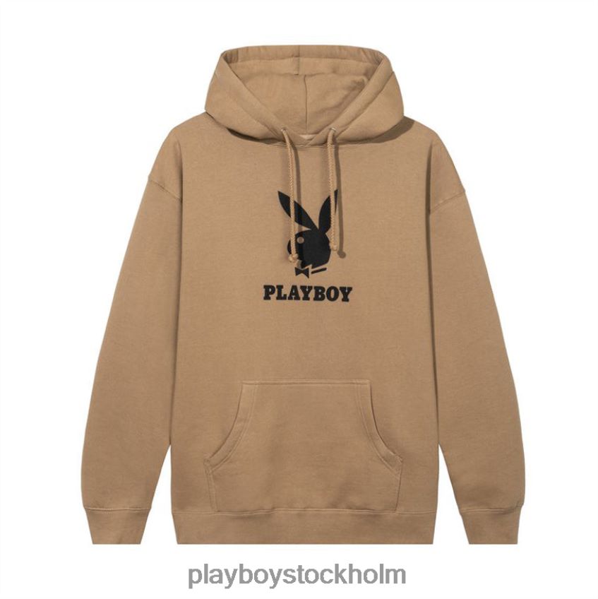 hoodie med logotyp Playboy män 62L66F397 solbränna Kläder