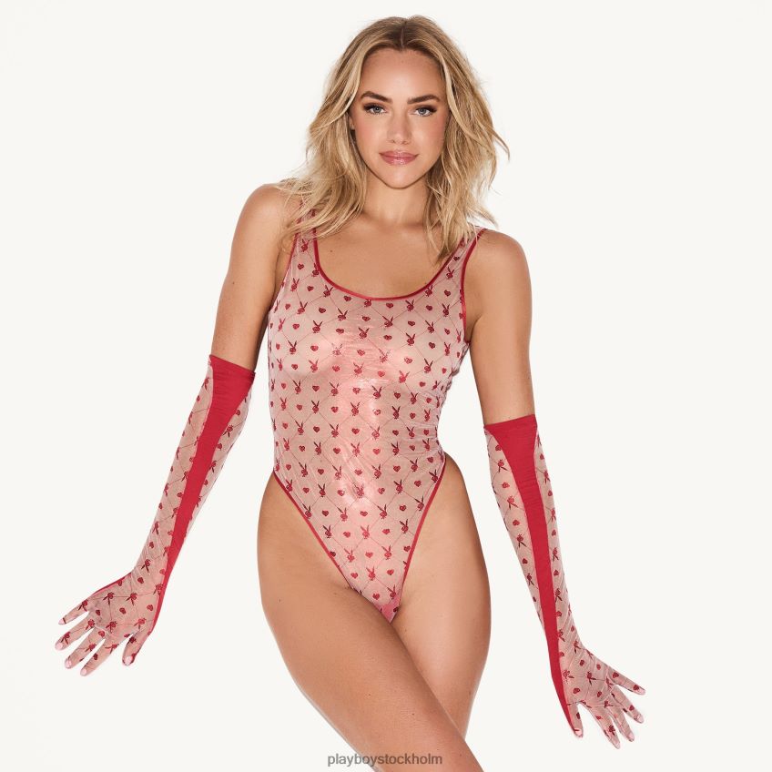 ikonen bodysuit skimmer Playboy kvinnor 62L66F1391 röd Kläder