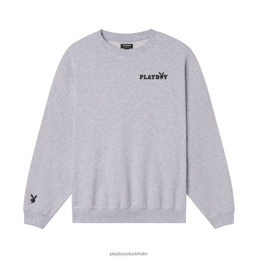 klassisk crewneck Playboy kvinnor 62L66F1115 grå Kläder