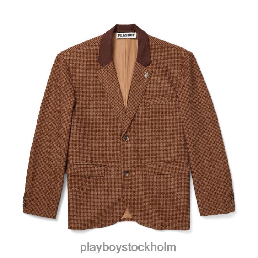 Hundstooth blazer Playboy män 62L66F455 brun Kläder