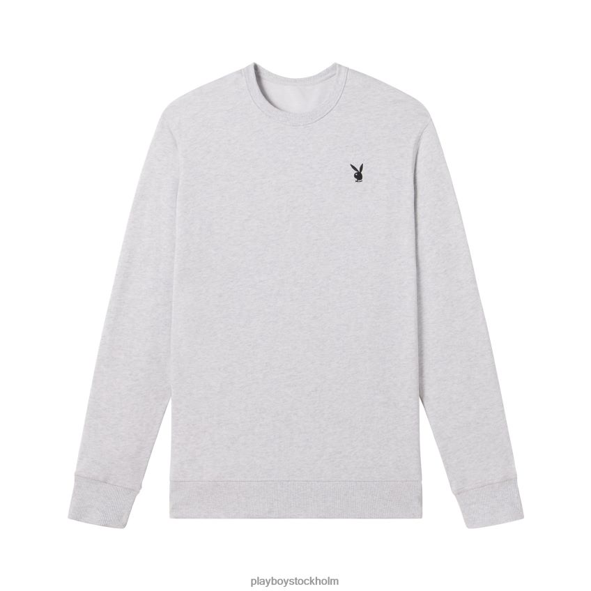 bunny basics crewneck Playboy män 62L66F516 ljusgrå Kläder