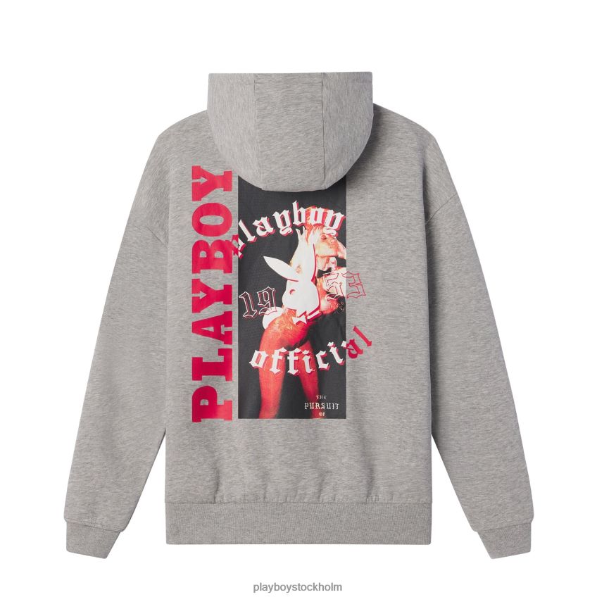 kanin hoodie Playboy män 62L66F469 grå Kläder