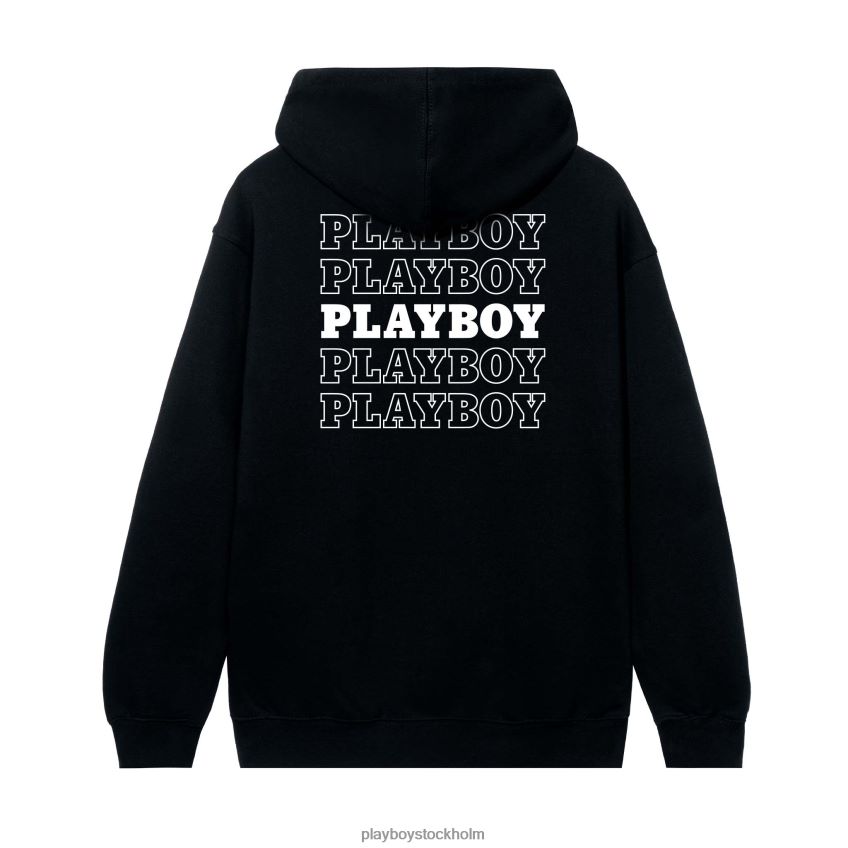 återkommande masthead hoodie Playboy män 62L66F415 svart Kläder