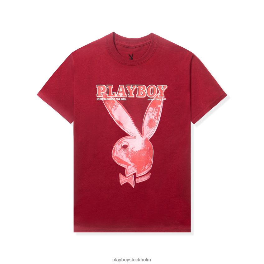 januari 1986 andy warhol täcka t-shirt Playboy män 62L66F163 röd Kläder