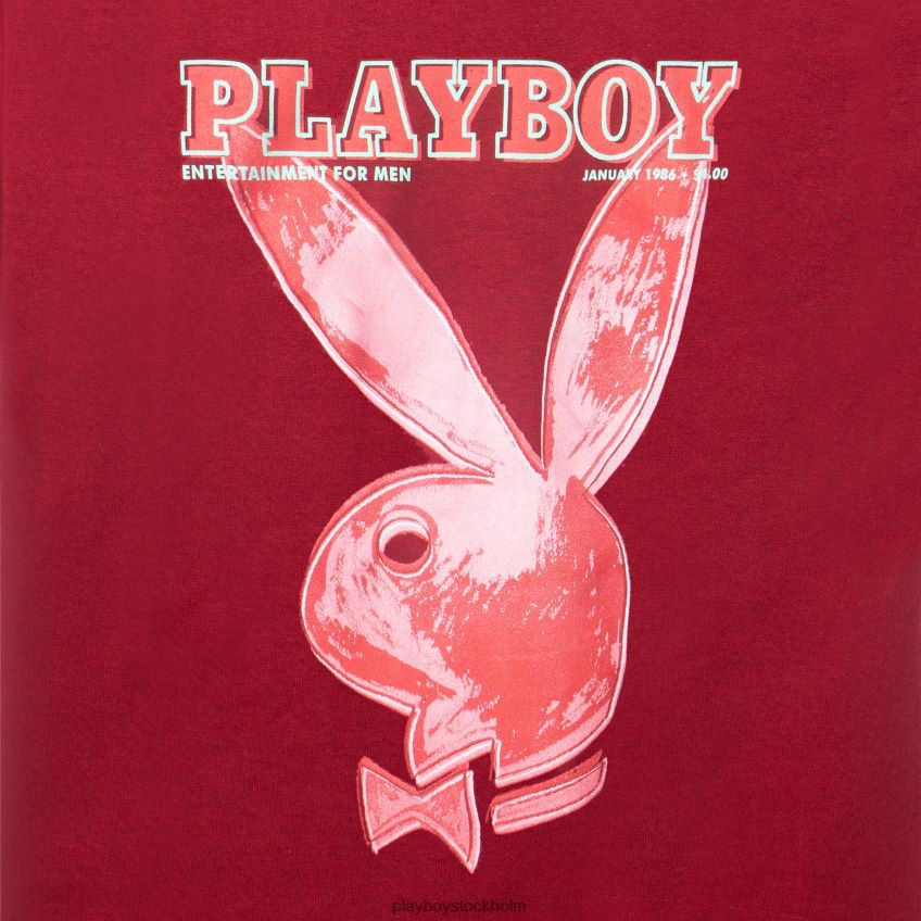 januari 1986 andy warhol täcka t-shirt Playboy män 62L66F163 röd Kläder