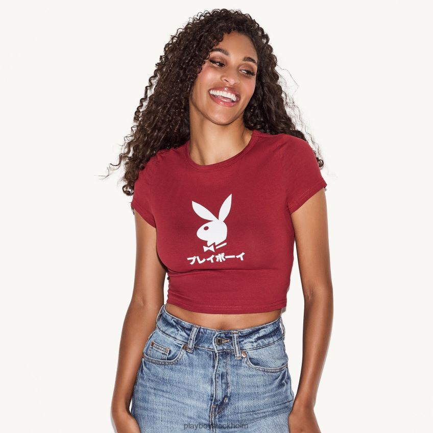 japansk t-shirt med kaninhuvud Playboy kvinnor 62L66F956 röd Kläder