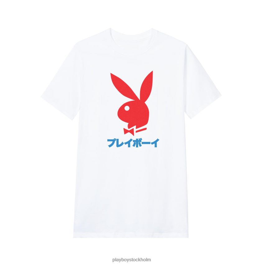 japansk t-shirt med kaninhuvud Playboy män 62L66F34 vit Kläder