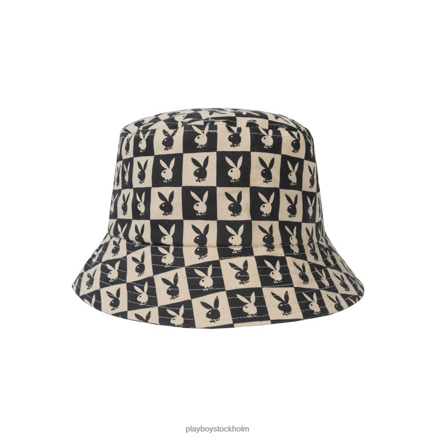 kakeltryck bucket hat Playboy män 62L66F729 svart tillbehör