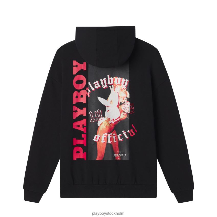 kanin hoodie Playboy män 62L66F468 svart Kläder