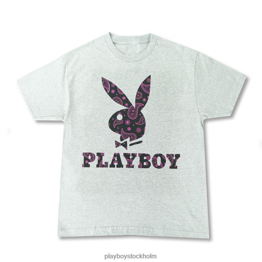 kaninhuvud paisleygrå t-shirt Playboy män 62L66F32 original Kläder