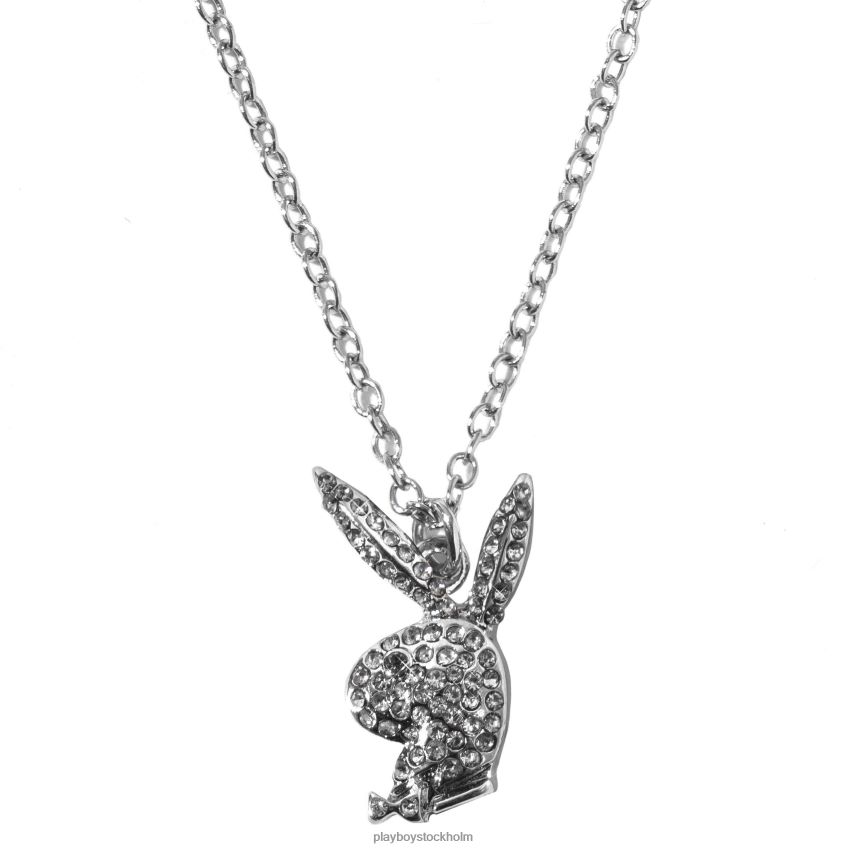 kaninhuvud pave halsband Playboy kvinnor 62L66F1619 silver tillbehör