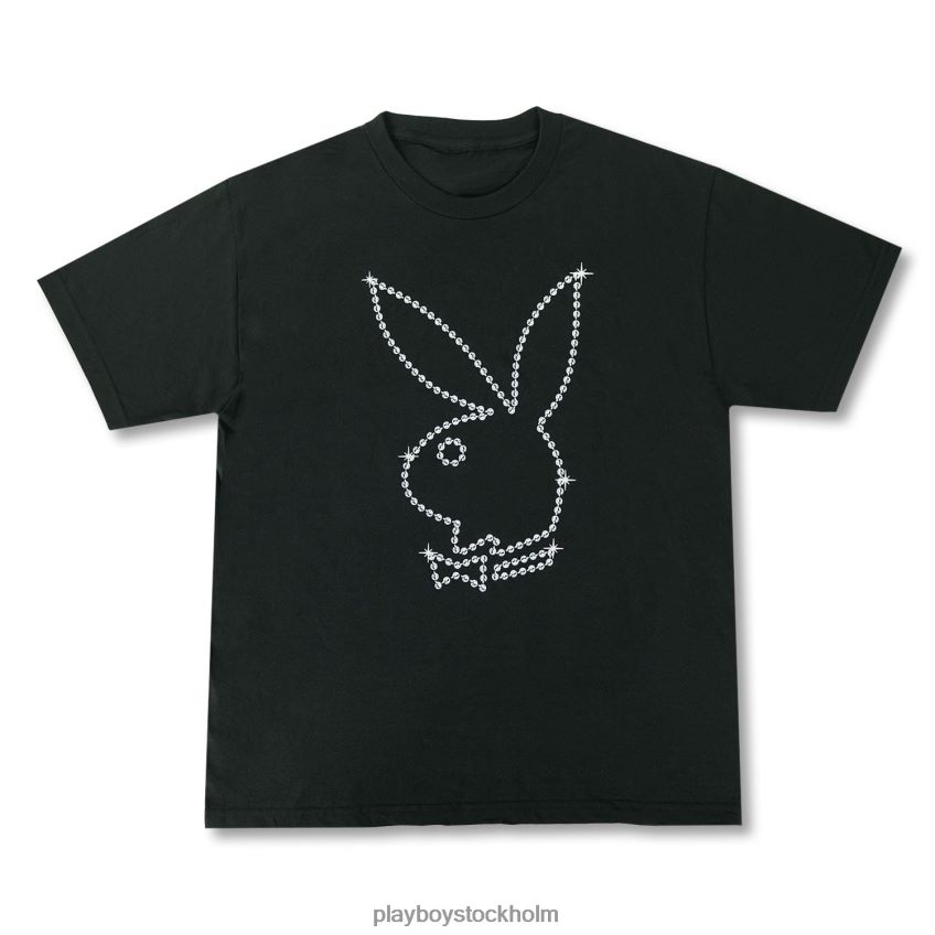 kaninhuvud pärlor t-shirt Playboy män 62L66F139 svart Kläder