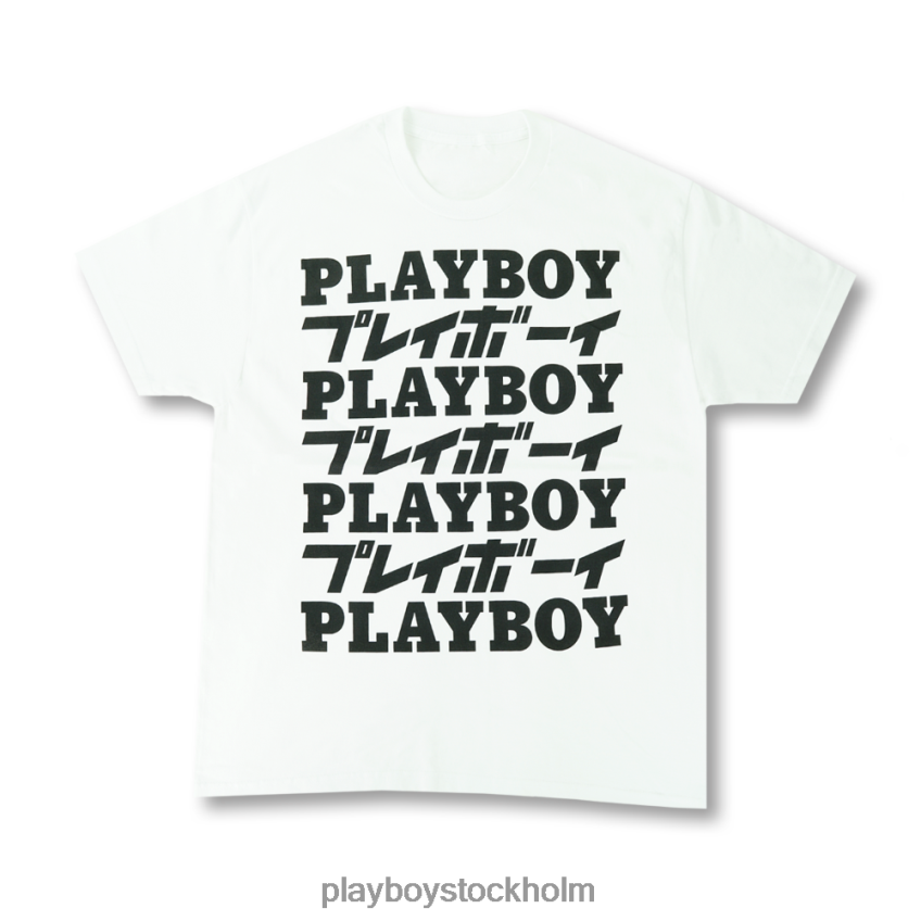 kanji masthead logotyp t-shirt Playboy män 62L66F18 vit Kläder