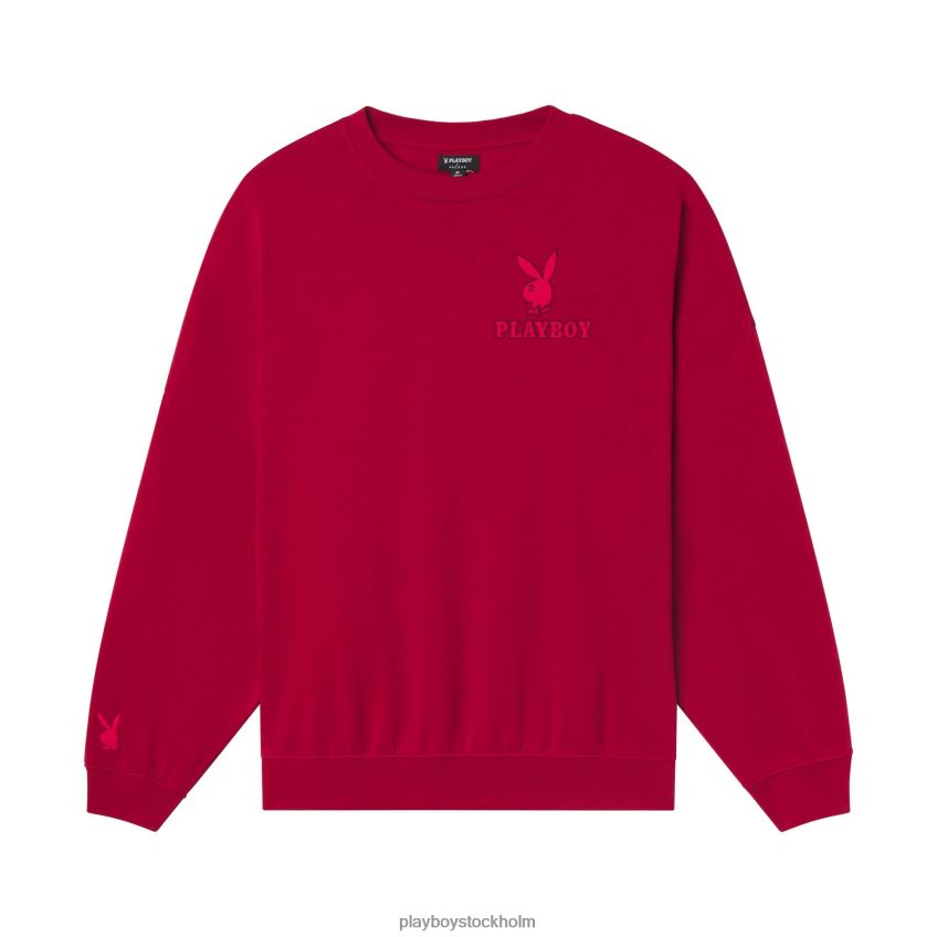 klassisk crewneck Playboy kvinnor 62L66F1114 scharlakansröd Kläder