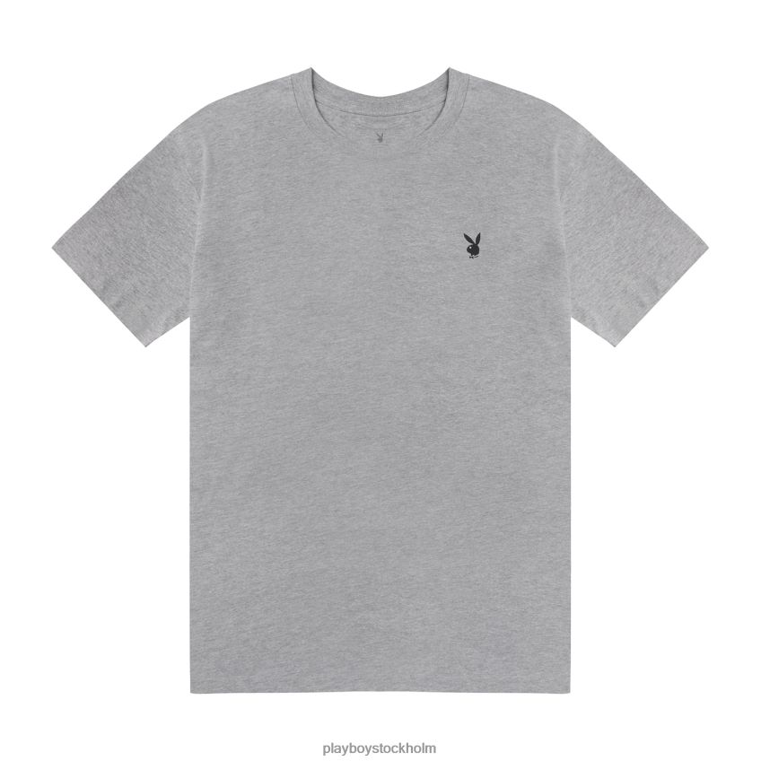 klassisk logotyp t-shirt Playboy män 62L66F265 gråmelerad Kläder