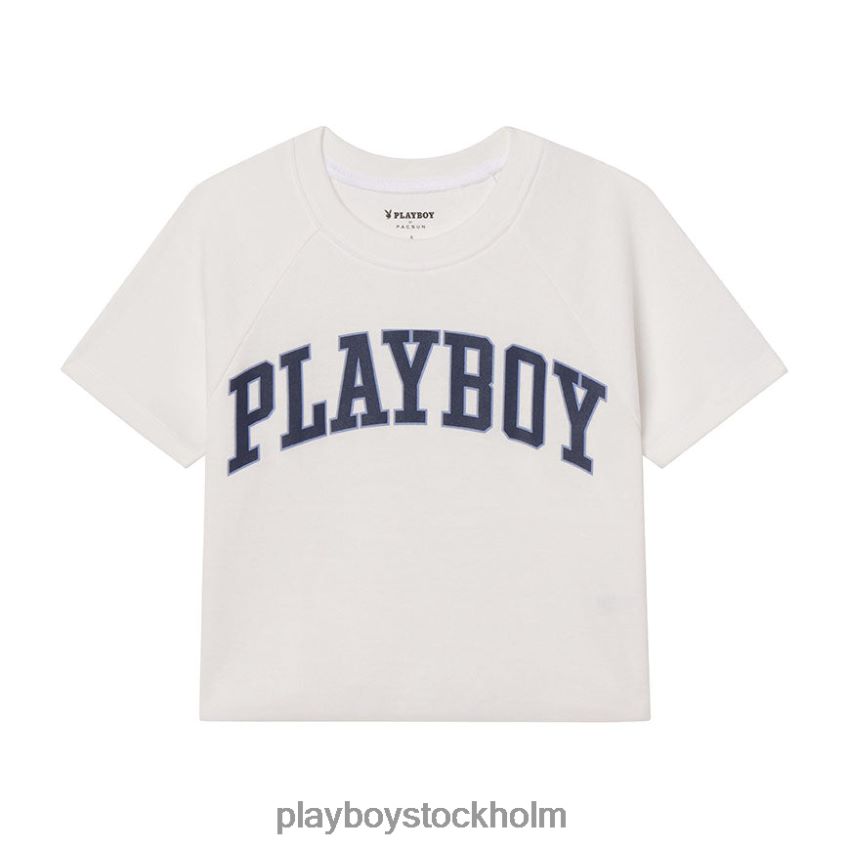 klassisk raglan baby t-shirt Playboy kvinnor 62L66F1009 ljus vit/marinakademin Kläder