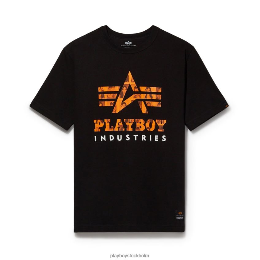 klassisk t-shirt Playboy x Alpha Industries män 62L66F168 svart Kläder