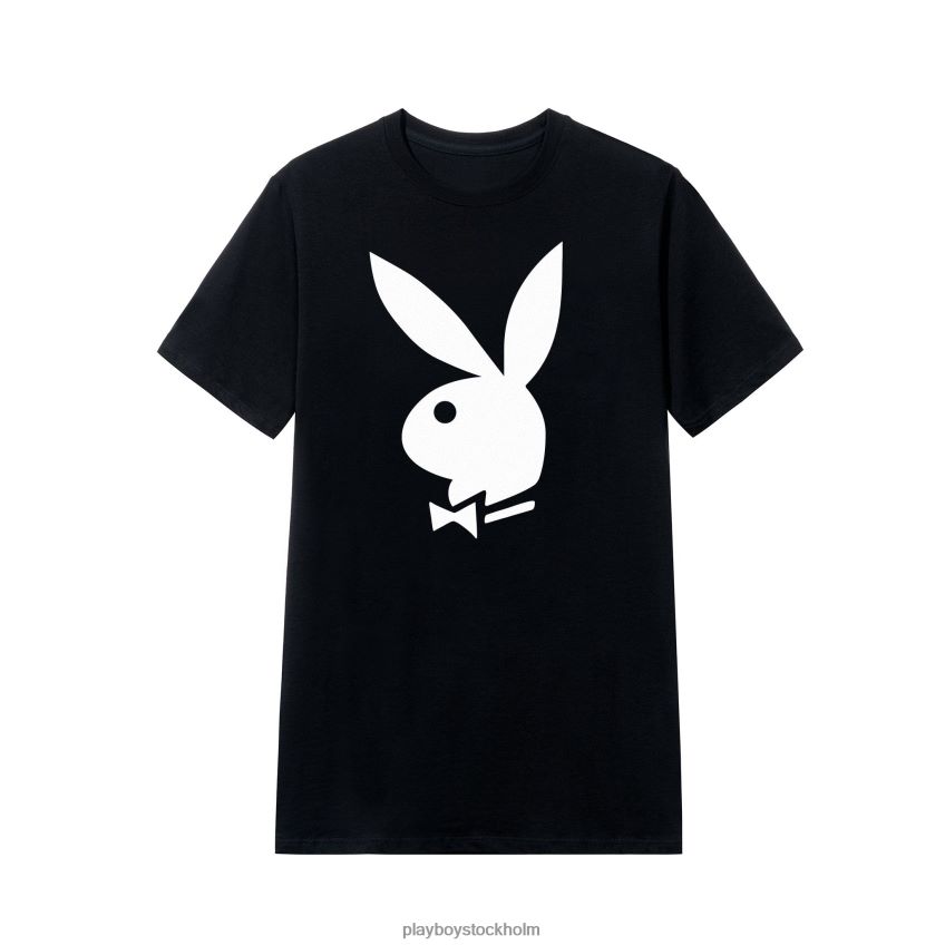 klassisk t-shirt med kaninhuvud Playboy män 62L66F6 svart Kläder