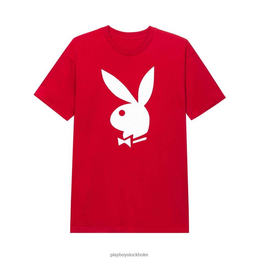 klassisk t-shirt med kaninhuvud Playboy män 62L66F8 röd Kläder