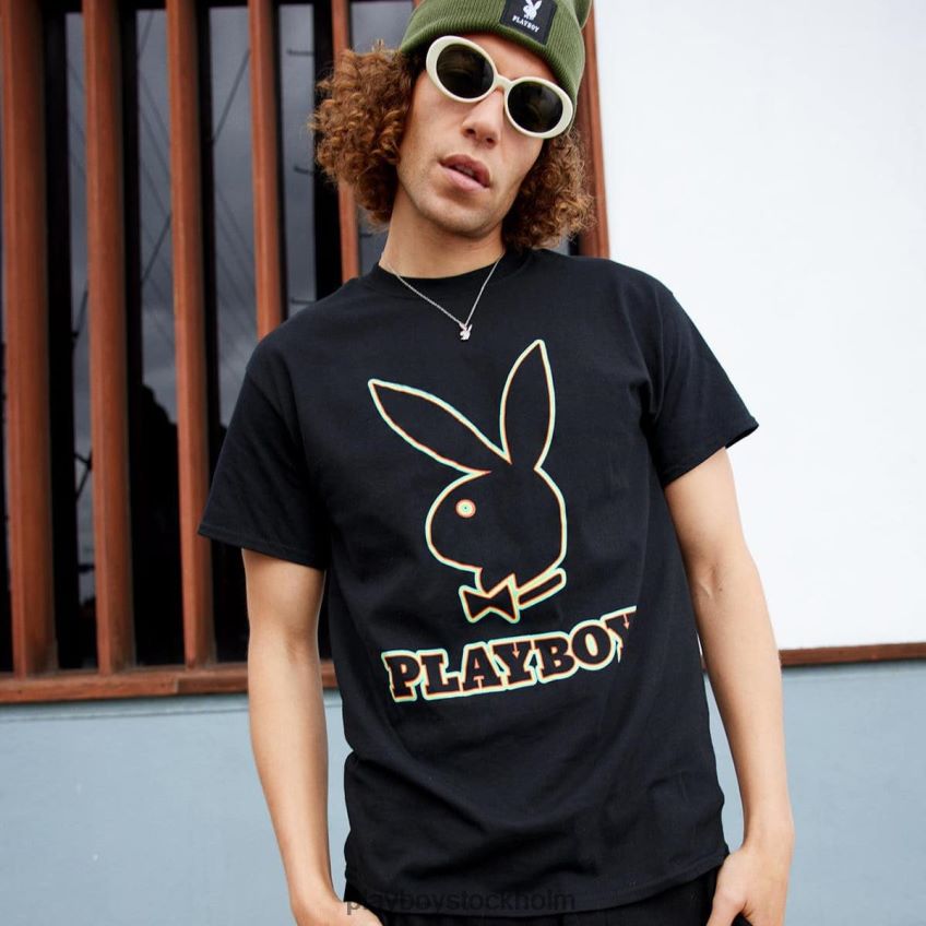 kontur grafisk t-shirt Playboy män 62L66F259 original Kläder