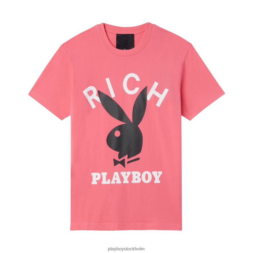 logotyp t-shirt Playboy x John Richmond män 62L66F127 fuchsia Kläder